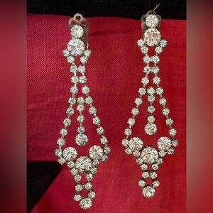Chandelier clip on crystal earrings